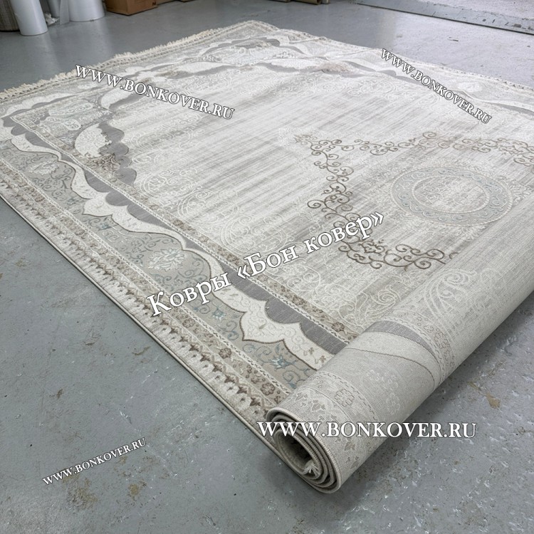 Ковер Турция Для Гостиной Дизайн 92 Серый с Голубым