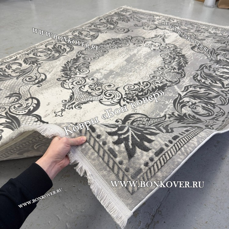 Ковер Для Гостиной Медальон Дизайн 30544 Серый